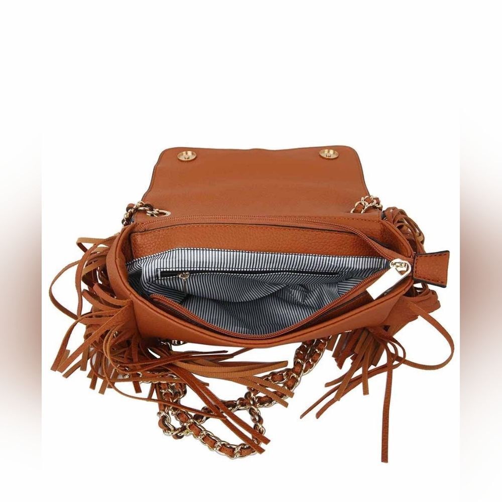 Motorcycle Jacket Fringe Crossbody Bag Satchel - Picture 4 of 6